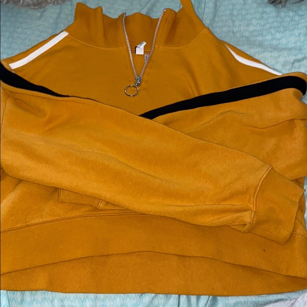 cropped orange hoodie